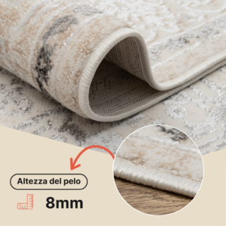 Tappeto Ares Crema Grigio Vintage Medaglione