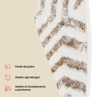Tappeto Crystal Rotondo Marrone Crema Beige Linee
