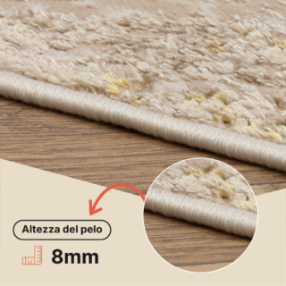 Tappeto Crystal Beige Oro Crema Effetto Marmo 3D