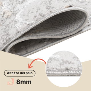 Passatoia Crystal Grigio Scuro Beige Moderna