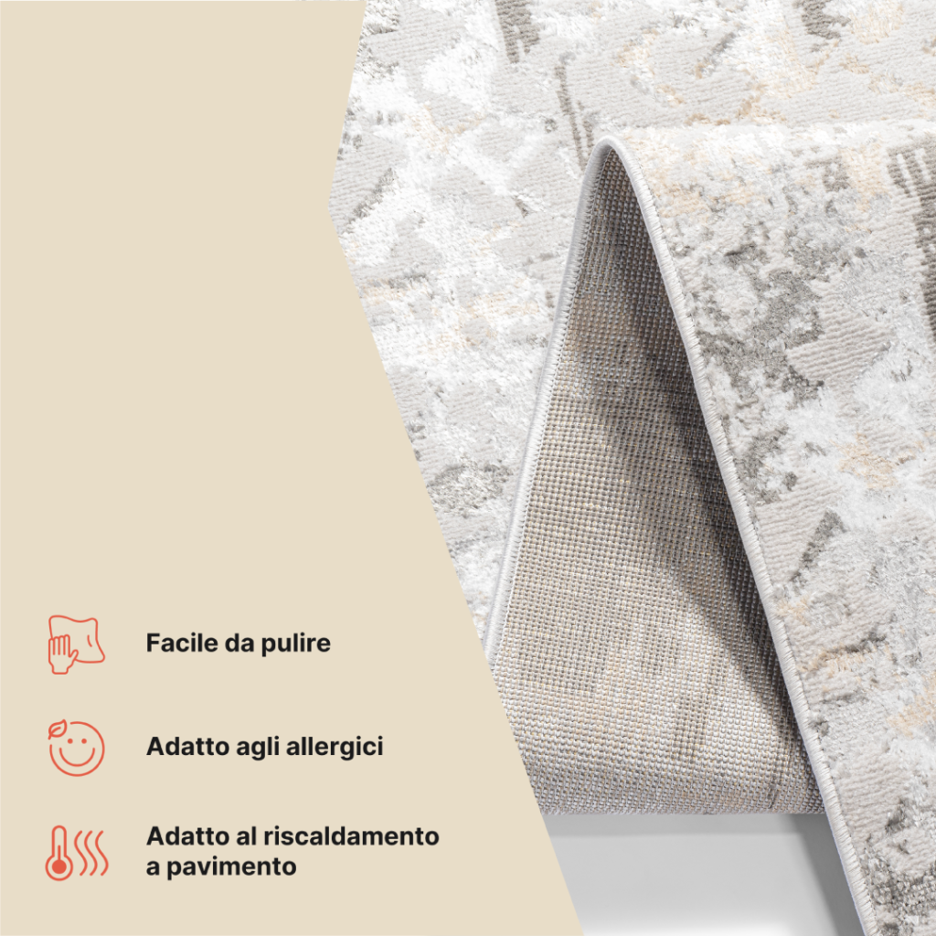 Passatoia Crystal Grigio Scuro Beige Astratta