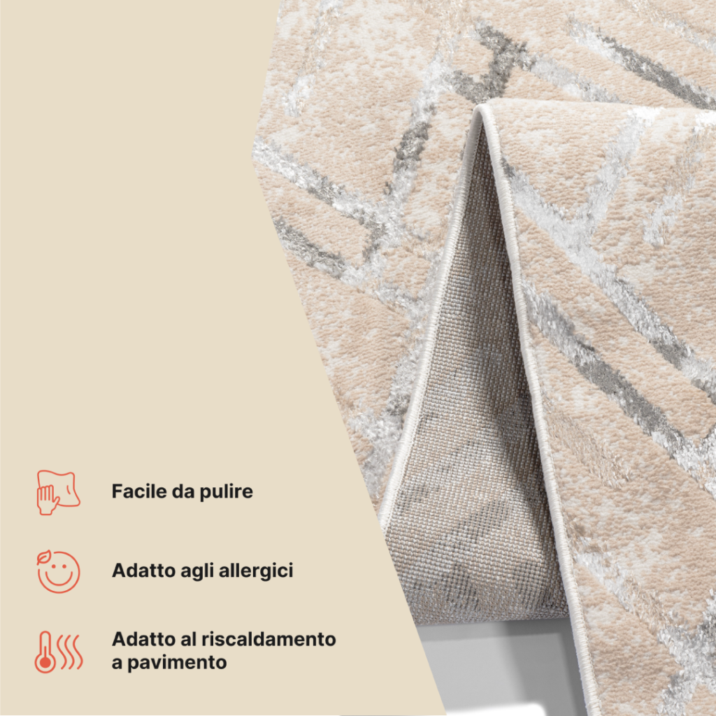 Passatoia Crystal Grigio Beige a Rombo