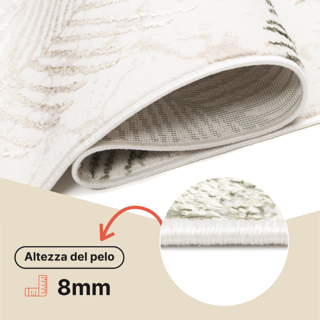Passatoia Crystal Beige Verde Foglie