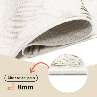 Passatoia Crystal Beige Verde Foglie