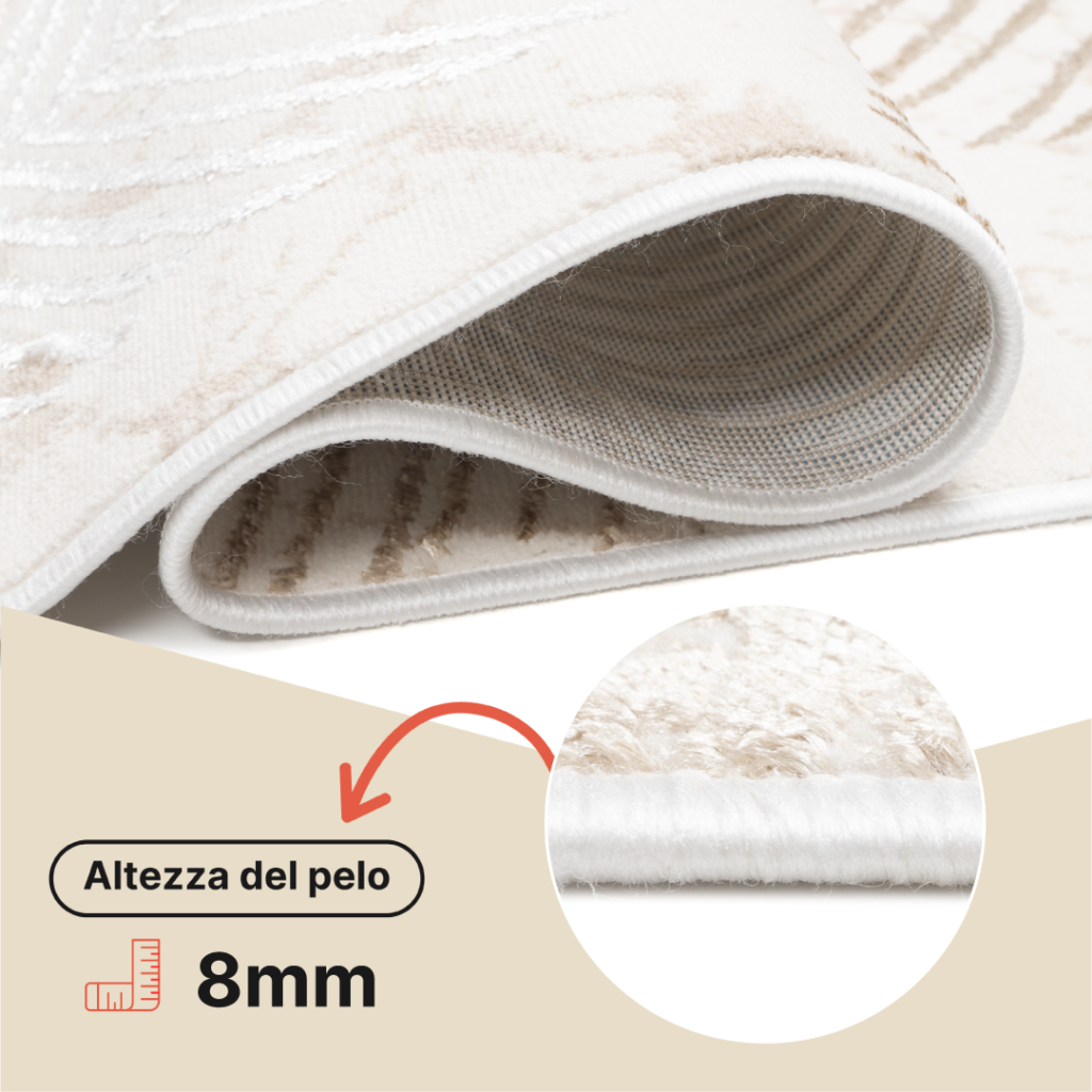 Passatoia Crystal Beige Marrone Foglie