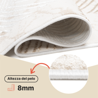 Passatoia Crystal Beige Marrone Foglie