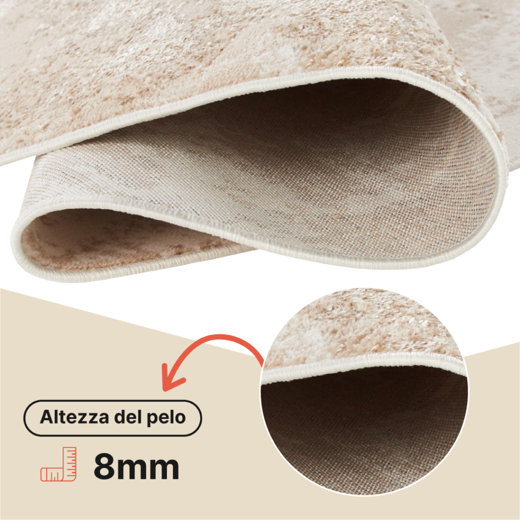 Tappeto Crystal Rotondo Marrone Beige Marmo