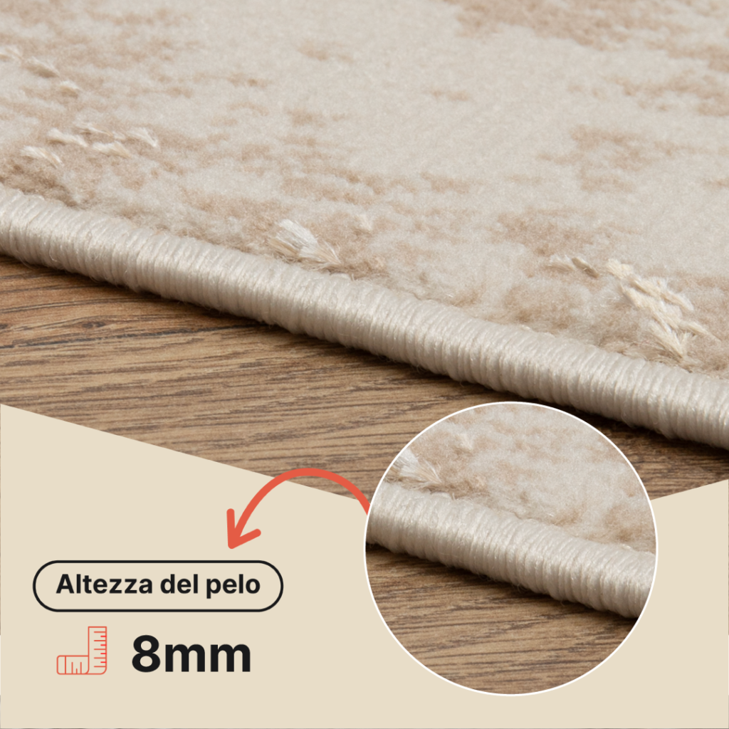 Tappeto Crystal Marrone Beige Marmo Effetto 3D