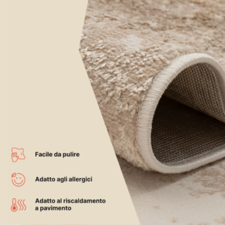 Tappeto Crystal Marrone Beige Marmo Effetto 3D