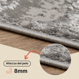 Tappeto Crystal Grigio Chiaro Marmo Effetto 3D