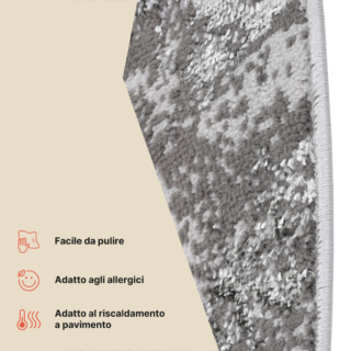 Tappeto Crystal Rotondo Grigio Chiaro Marmo