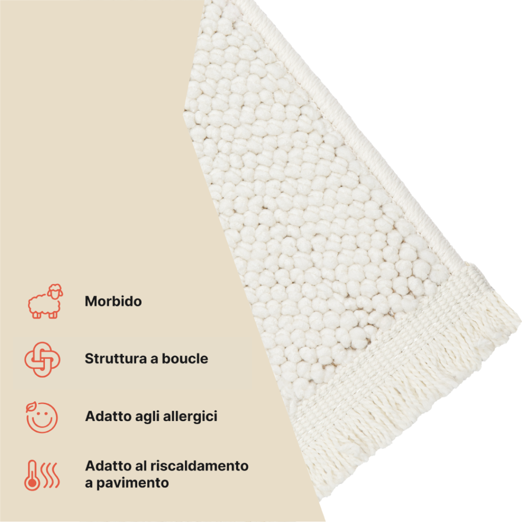 Tappeto Agra Crema Moderno con Frange