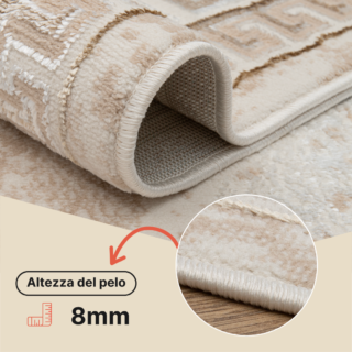 Tappeto Ares Oro Marrone Ornamenti Medaglione