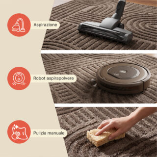 Tappeto Linea 3D Taupe Patchwork