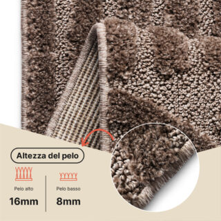 Tappeto Linea 3D Taupe Patchwork