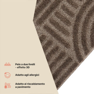 Tappeto Linea 3D Taupe Patchwork