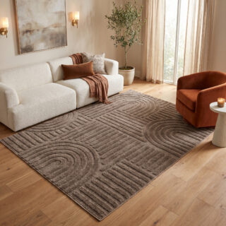 Tappeto Linea 3D Taupe Patchwork