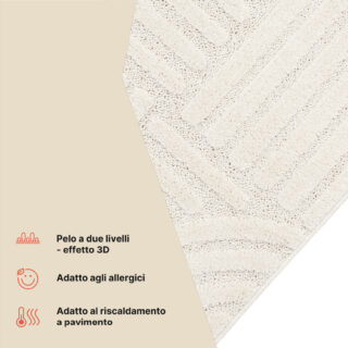 Tappeto Linea 3D Crema Patchwork