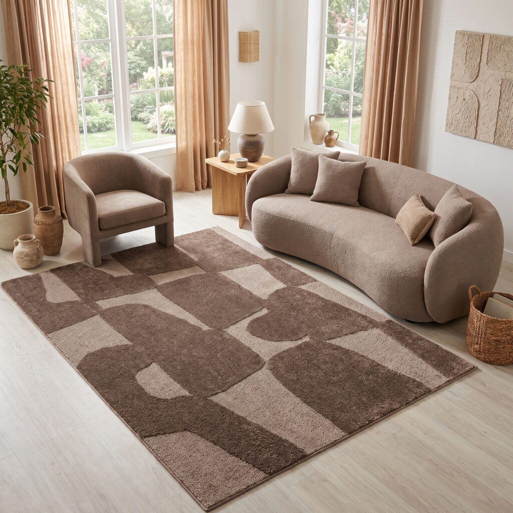 Tappeto Relievo 3D Tortora Astratto