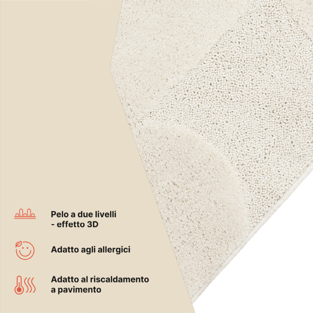 Tappeto Relievo 3D Crema Astratto