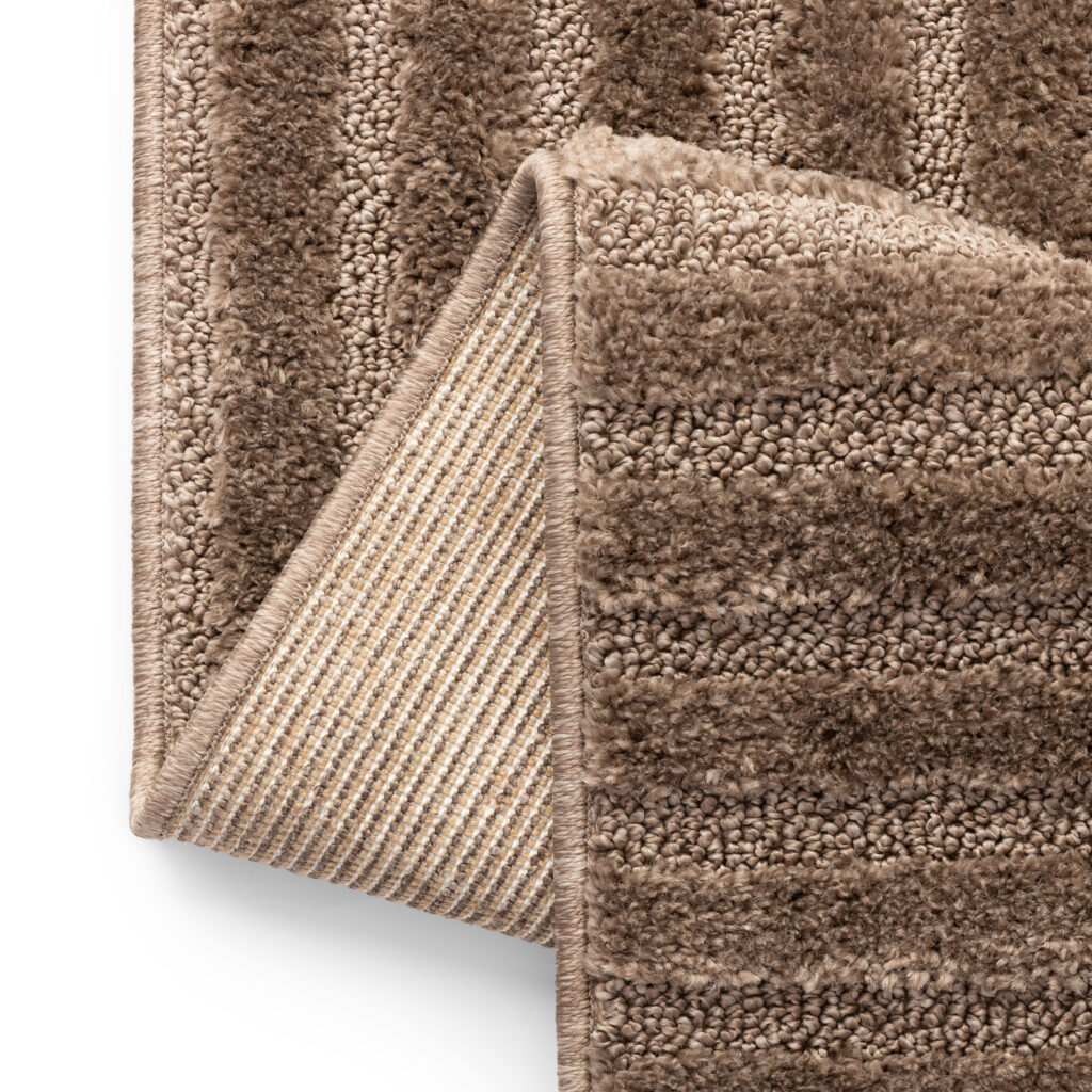 Tappeto Relievo 3D Taupe a Righe