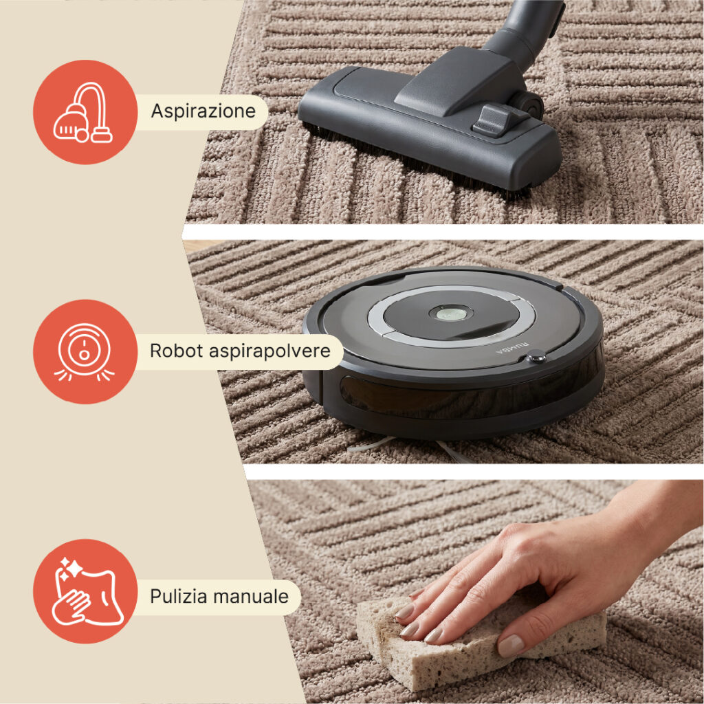 Tappeto Relievo 3D Taupe a Righe
