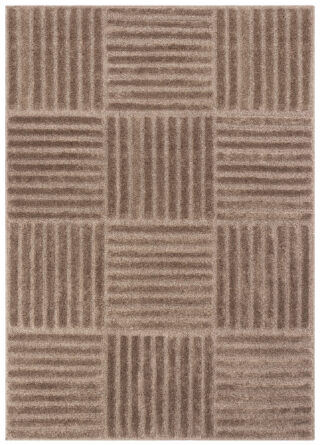 Tappeto Relievo 3D Taupe a Righe