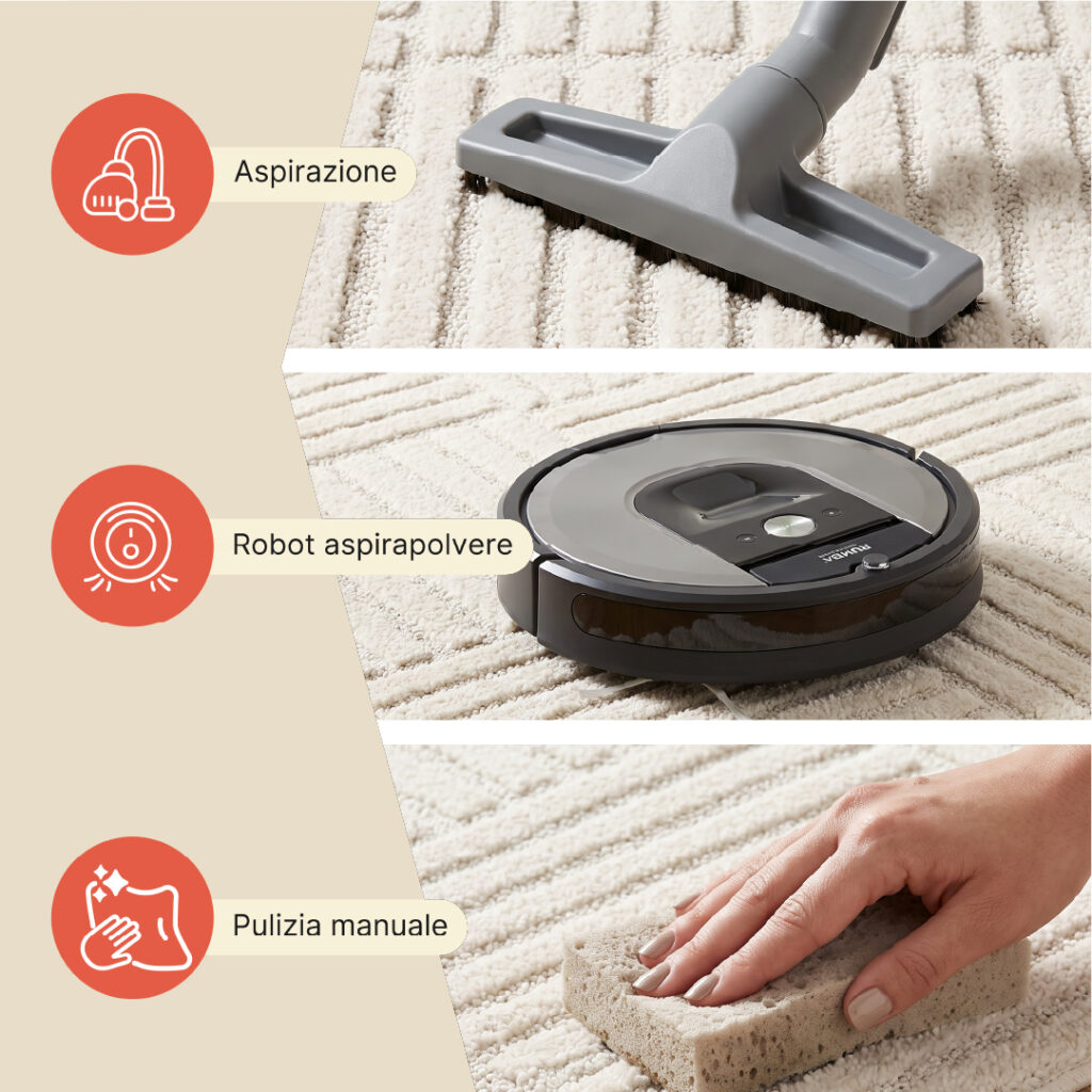 Tappeto Relievo 3D Crema a Righe