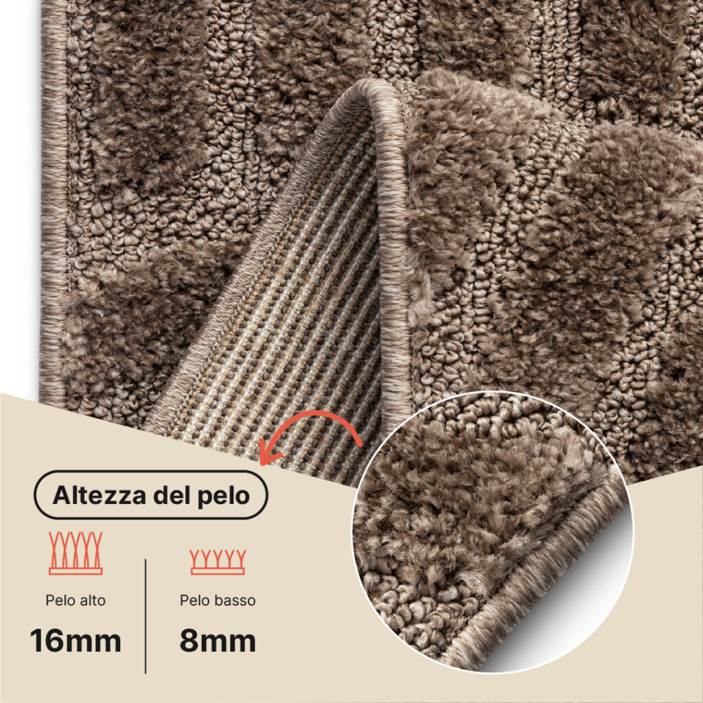Tappeto Linea 3D Taupe Onde