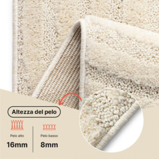 Tappeto Linea 3D Crema Onde