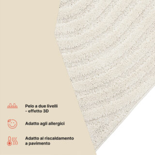 Tappeto Linea 3D Crema Onde