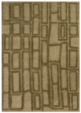 Tappeto Relievo 3D Verde Oliva Geometrico