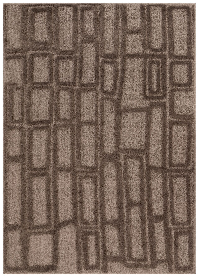 Tappeto Relievo 3D Taupe Geometrico