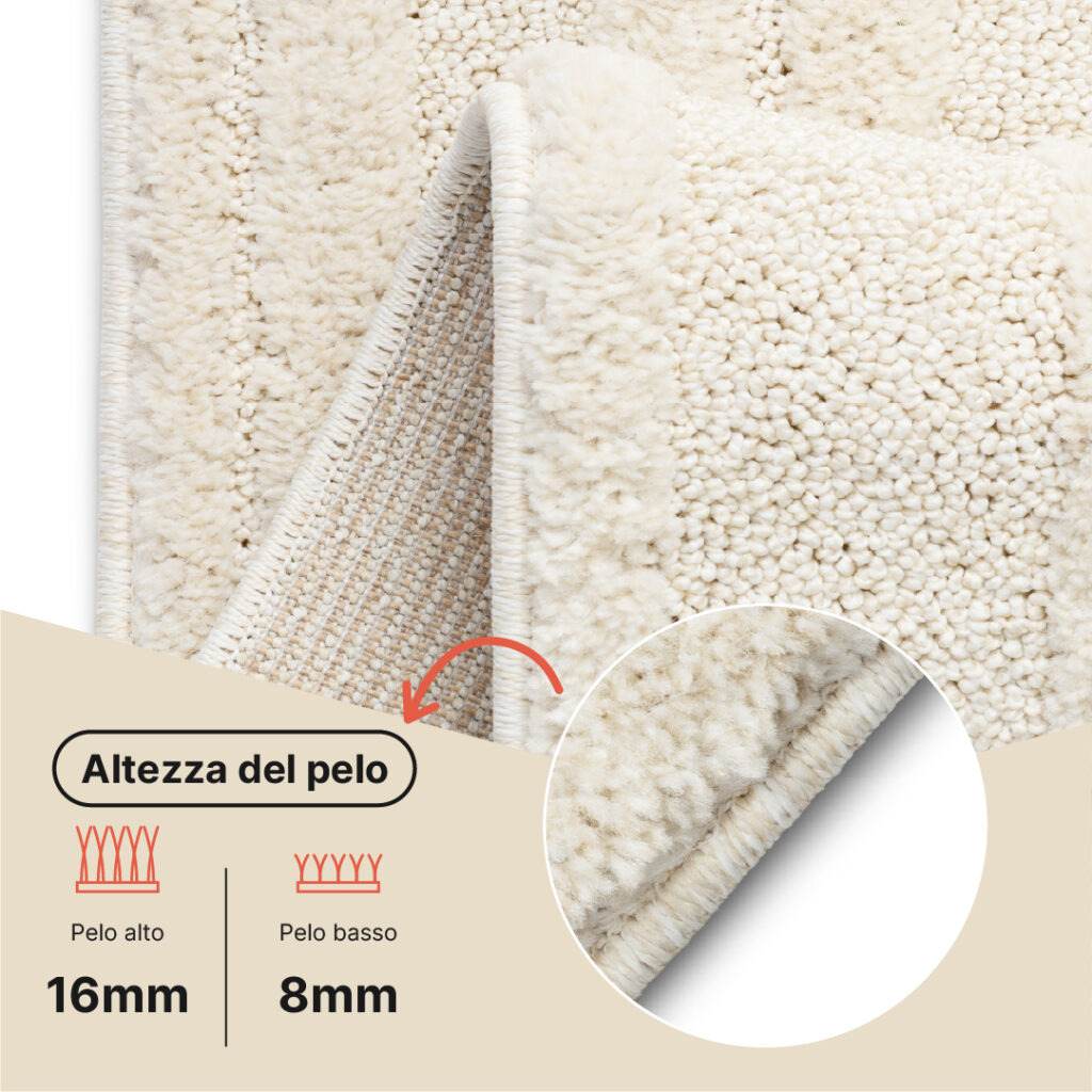 Tappeto Relievo 3D Crema Geometrico
