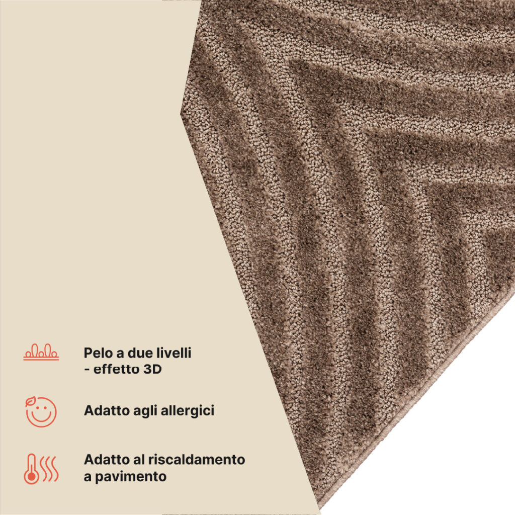 Tappeto Linea 3D Taupe Archi