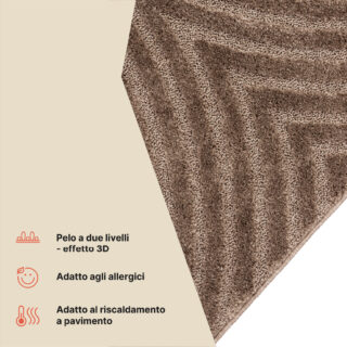 Tappeto Linea 3D Taupe Archi