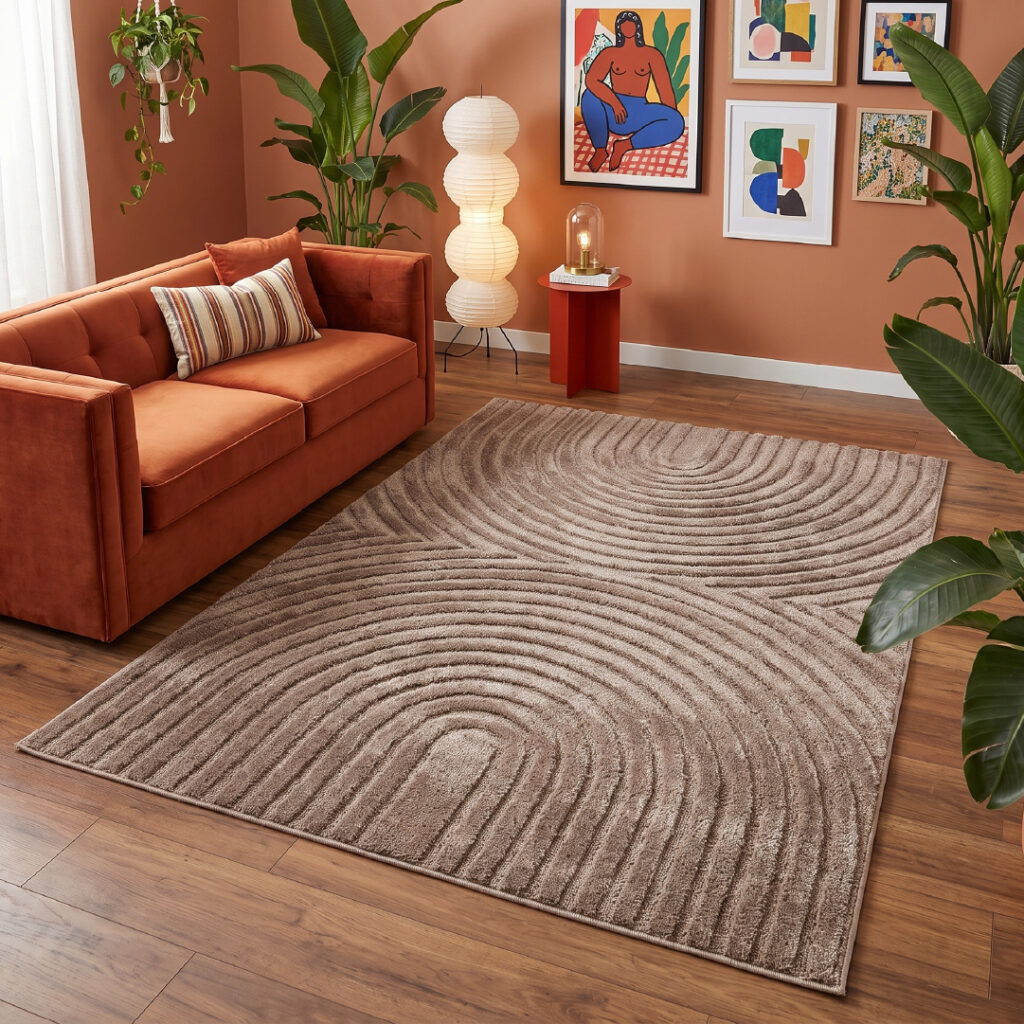 Tappeto Linea 3D Taupe Archi