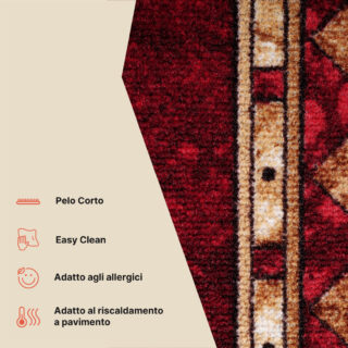 Passatoia Antiscivolo Bordeaux Ornamenti