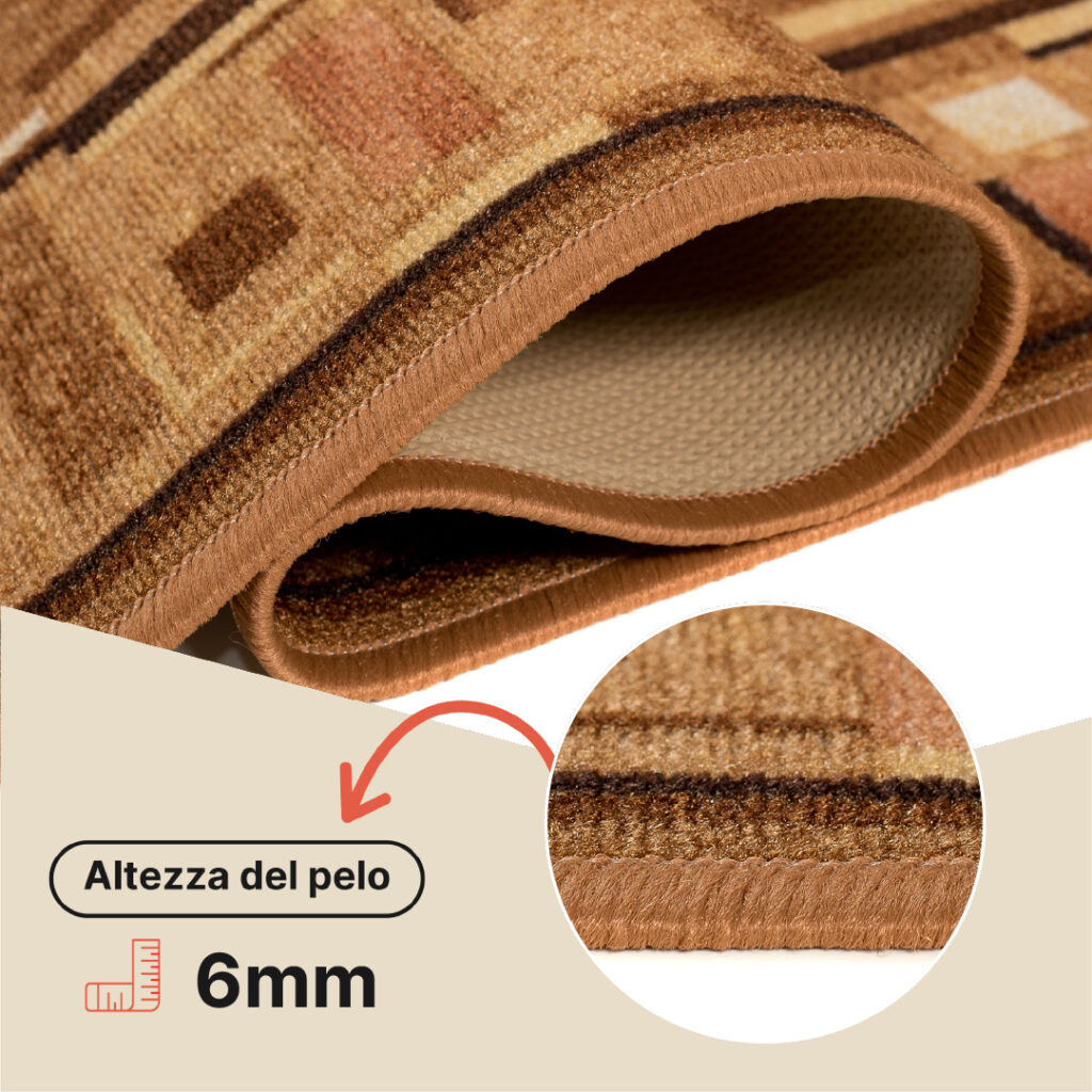 Passatoia Antiscivolo Marrone Chiaro Cornice