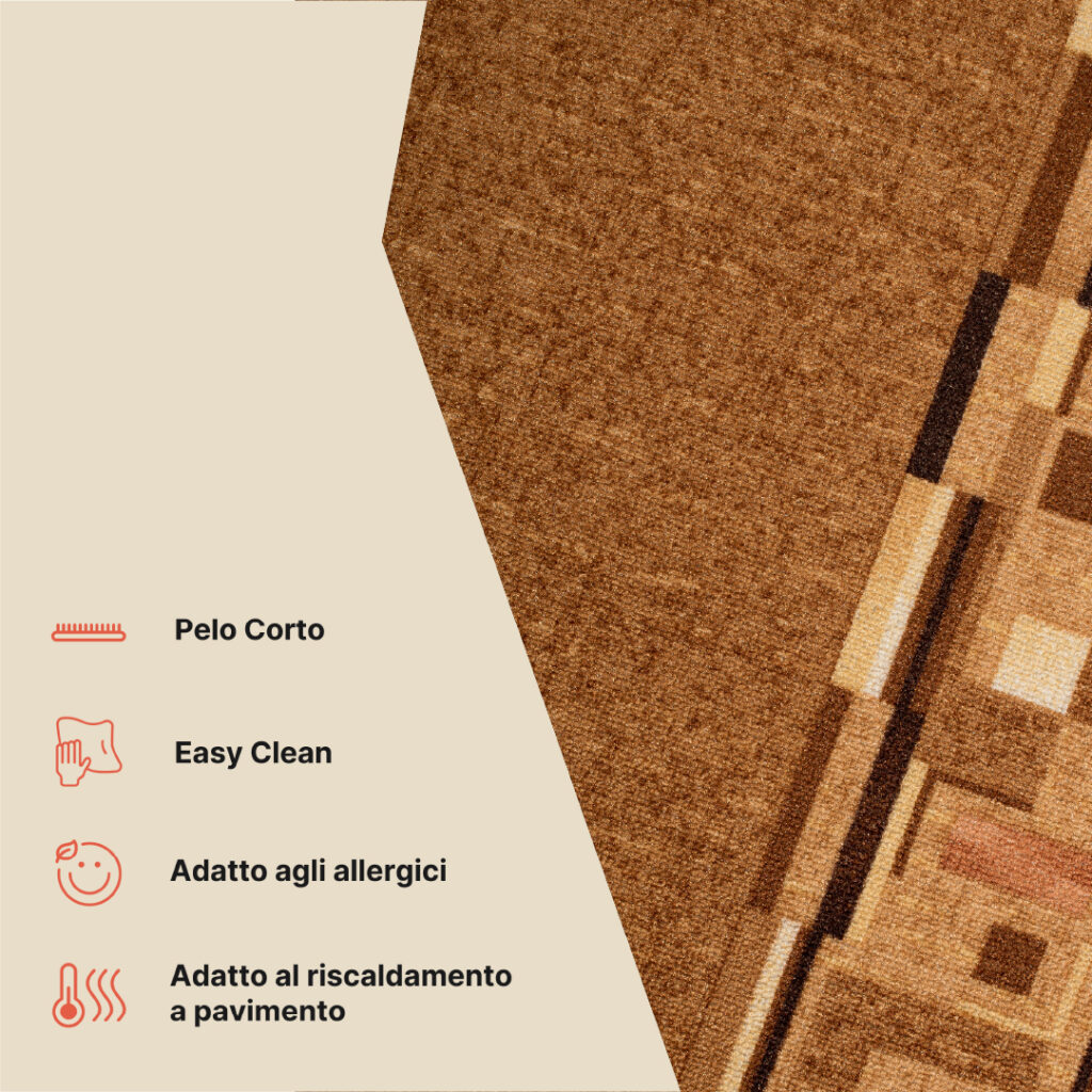 Passatoia Antiscivolo Marrone Chiaro Cornice