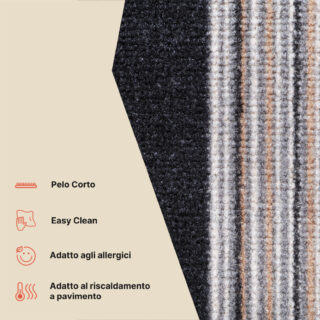 Passatoia Antiscivolo Grigio Strisce