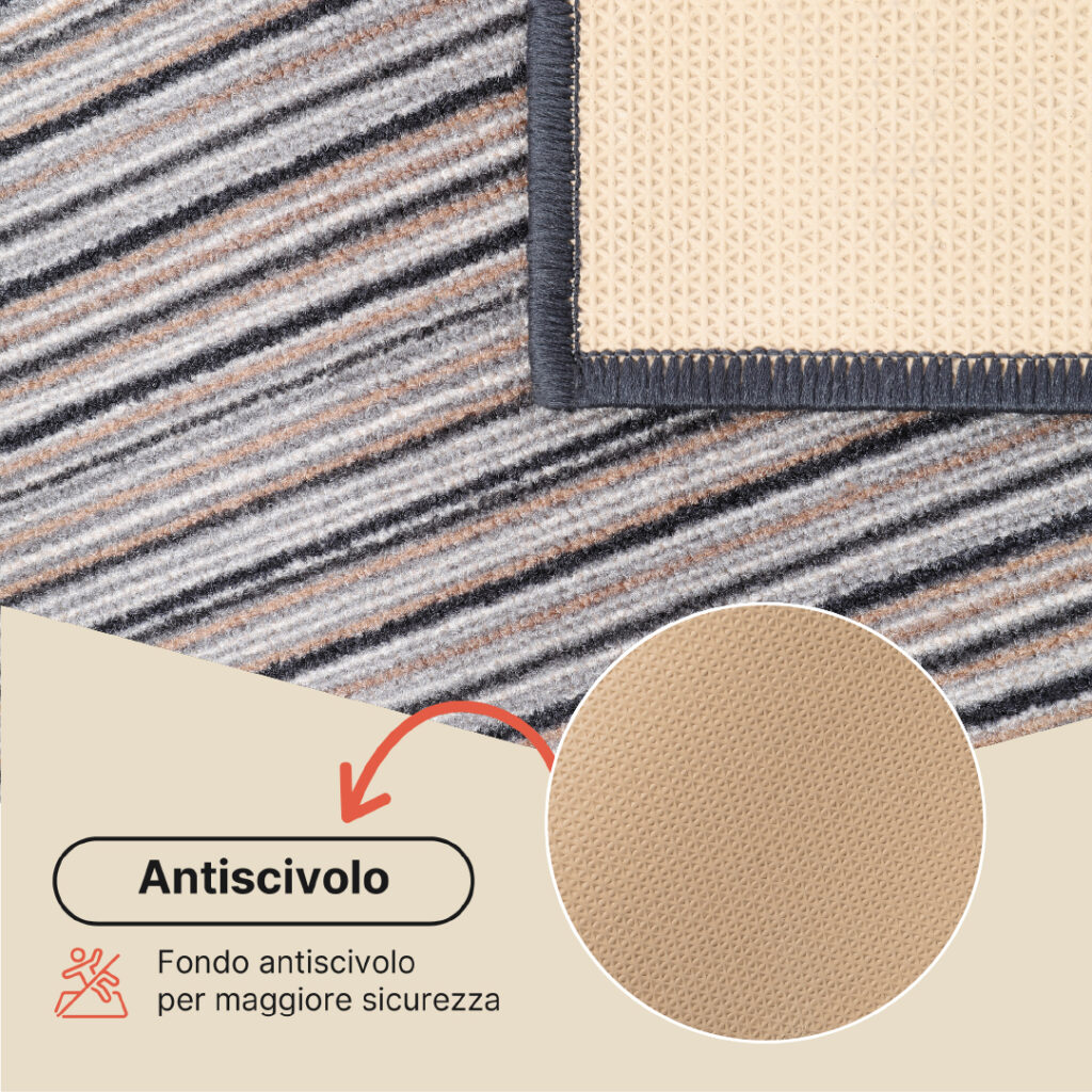 Passatoia Antiscivolo Grigio Strisce