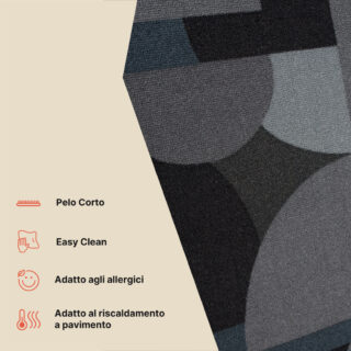 Passatoia Antiscivolo Grigio Blu Semicerchi