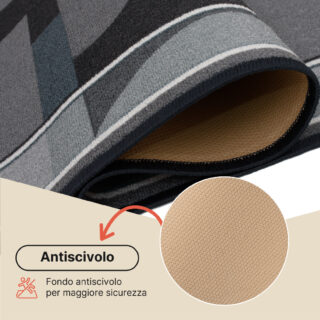Passatoia Antiscivolo Grigio Blu Semicerchi
