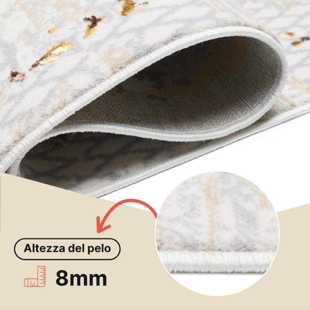 Tappeto Golden Crema Oro Cornice Sfumature
