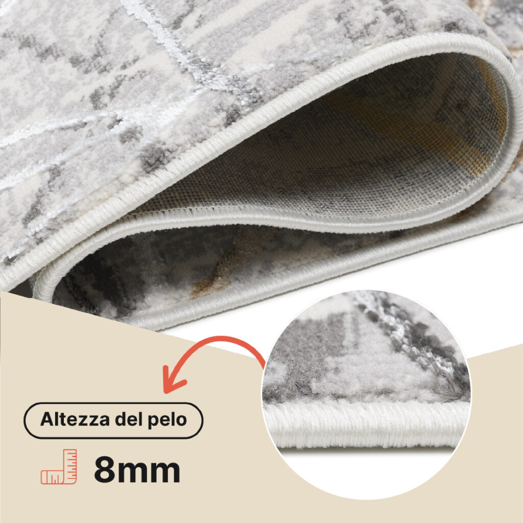 Tappeto Golden Grigio Oro Marrone Linee