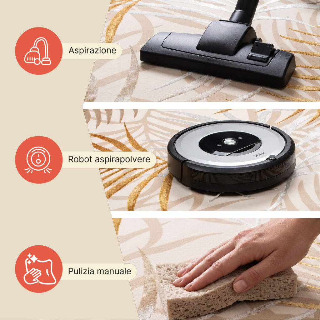 Tappeto Golden Crema Oro Beige Foglie
