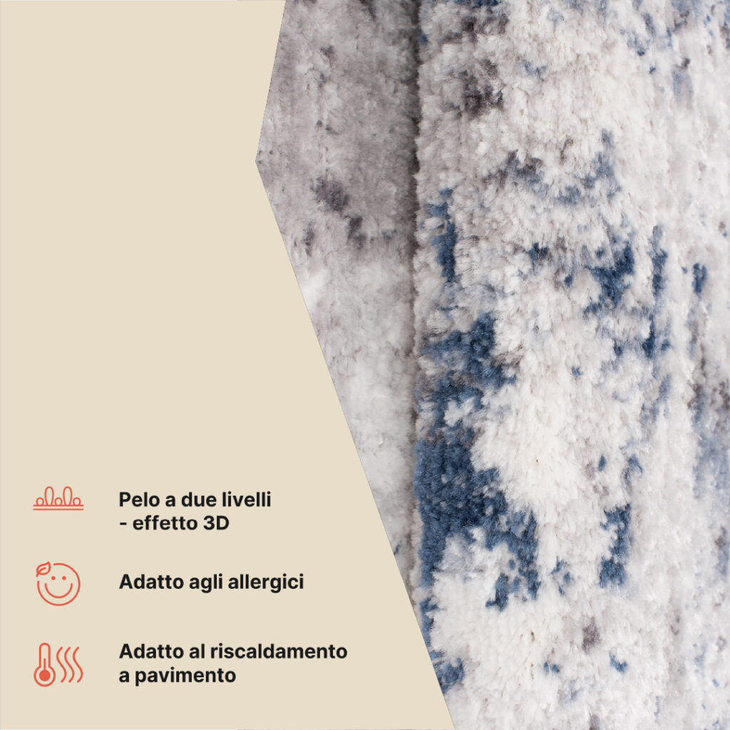 Tappeto Sky Grigio Blu Astratto Sfumature
