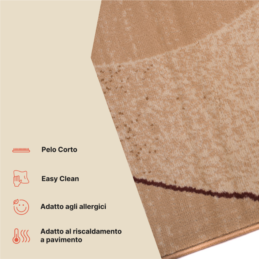 Tappeto Dream Moderno Marrone Chiaro Onde Beige