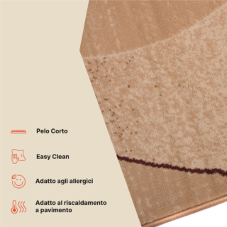 Tappeto Dream Moderno Marrone Chiaro Onde Beige